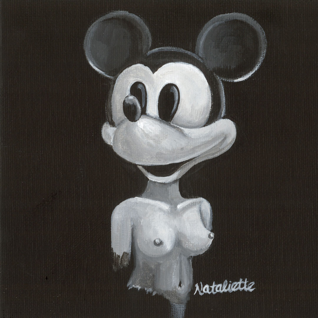 Mamma Mickey, 6x6in acrylic on canvas