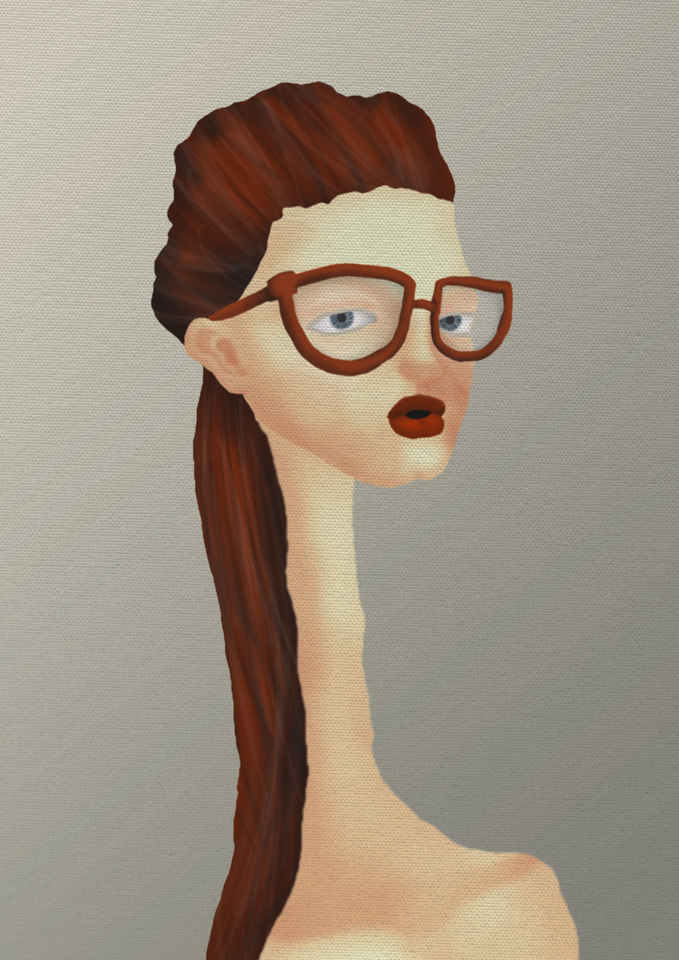 Snobby Harvard Cousin, painted