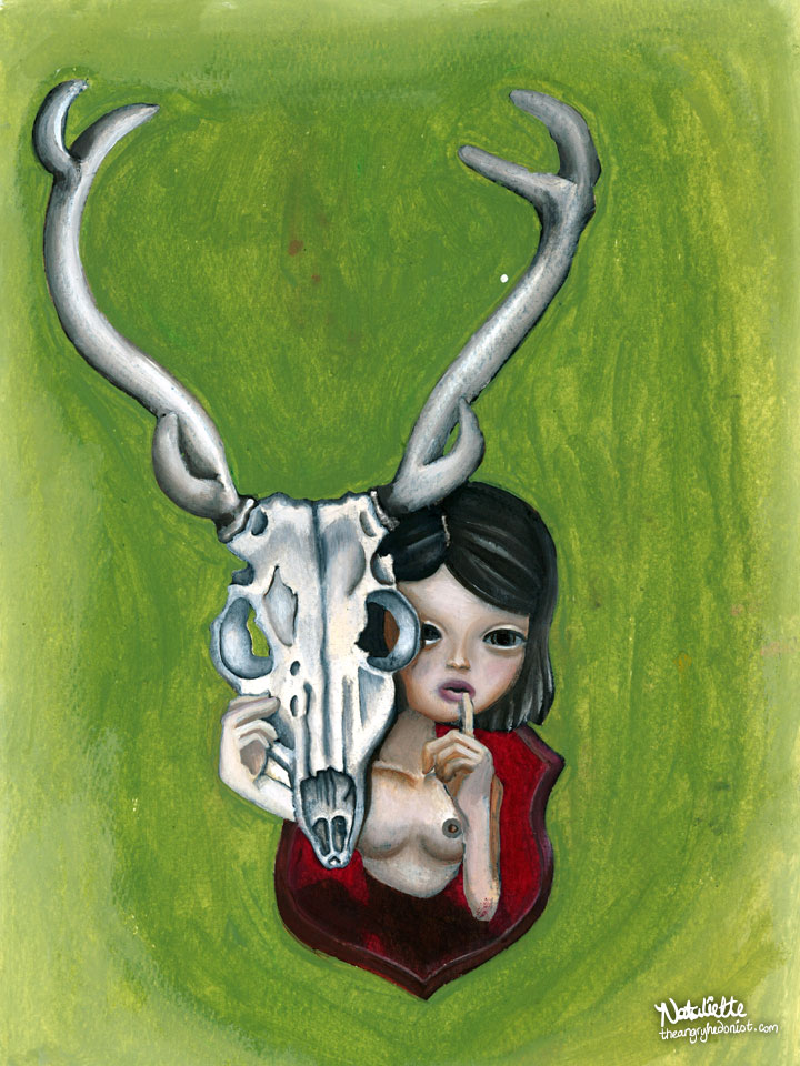 The Trophy, oil on paper