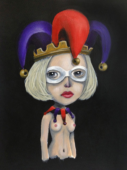 The Jester, acrylic on paper